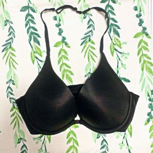 Victoria’s Secret black halter plunge bra 34c